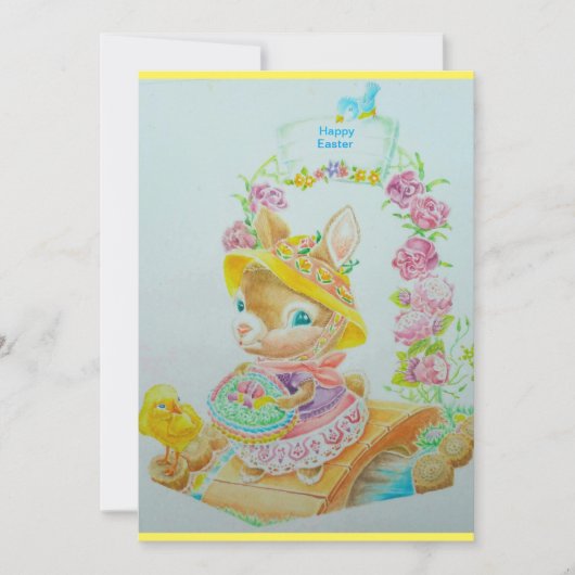 小さなおじいさん復活祭のグリーティングカード サンキューカード (正面)