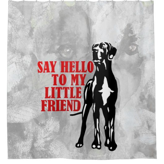 小さなおもしろい大きなダネシャワーカーテン シャワーカーテン (正面)