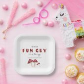 小さなおもしろい男の赤いキノコ男の子の赤いシャワー ペーパープレート (パーティー)