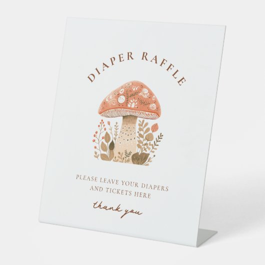 小さなおもしろい男キノコの赤ちゃんシャワー 台座サイン (正面)