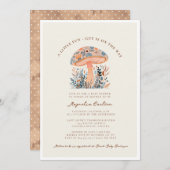 小さなおもしろい男キノコ秋赤ちゃんシャワー 招待状 (正面/裏面)