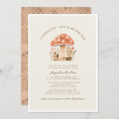 小さなおもしろい男キノコ秋赤ちゃんシャワー 招待状 (正面/裏面)