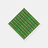 小さなおもしろい緑のクリスマスツリー スタンダードカクテルナプキン (角)