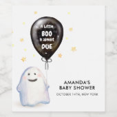 小さなお洒落ブー気球の赤ちゃんシャワー ワインラベル (シングルラベル)