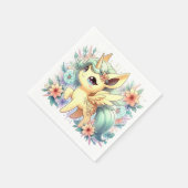 小さなお洒落ユニコーン赤ちゃんシャワー スタンダードカクテルナプキン (角)