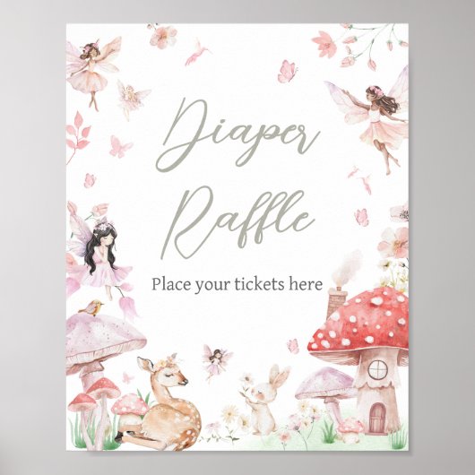 小さなお洒落妖精の赤ちゃんシャワーおむつラッフル ポスター (正面)