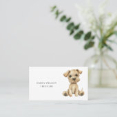 小さなお洒落子犬の託児の名刺 名刺 (スタンド正面)