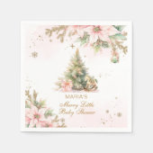 小さなお洒落赤んメリー坊シャワーピンクの金ゴールド スタンダードカクテルナプキン (正面)