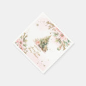 小さなお洒落赤んメリー坊シャワーピンクの金ゴールド スタンダードカクテルナプキン (角)