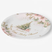 小さなお洒落赤んメリー坊シャワーピンクの金ゴールド ペーパープレート (アングル)