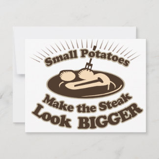 小さなお芋でステーキが大きく見える