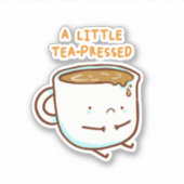 小さなお茶を押したかわいい紅茶プリンのビニールのシール シール (正面)