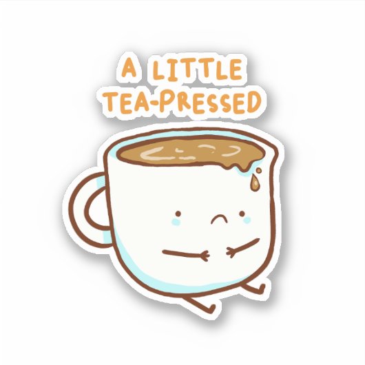 小さなお茶を押したかわいい紅茶プリンのビニールのシール シール (正面)