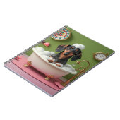 小さなお風呂に入るダックスシュントお洒落ン ノートブック (左側)