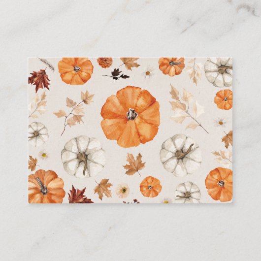 小さなかぼちゃおむつラッフルのエンクロージャカード エンクロージャーカード (裏面)