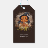 小さなかぼちゃかわいいかわいいグリッター赤ちゃんシャワー ギフトタグ (正面)