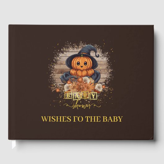 小さなかぼちゃかわいいかわいいグリッター赤ちゃんシャワー ゲストブック (正面)
