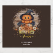 小さなかぼちゃかわいいかわいいグリッター赤ちゃんシャワー スパークリングワインラベル (シングルラベル)