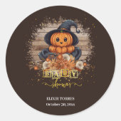 小さなかぼちゃかわいいかわいいグリッター赤ちゃんシャワー ラウンドシール (正面)
