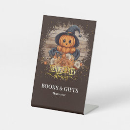 小さなかぼちゃかわいいかわいいグリッター赤ちゃんシャワー 台座サイン