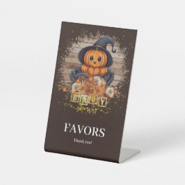 小さなかぼちゃかわいいかわいいグリッター赤ちゃんシャワー 台座サイン