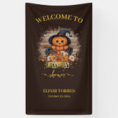 小さなかぼちゃかわいいかわいいグリッター赤ちゃんシャワー 横断幕 (縦)