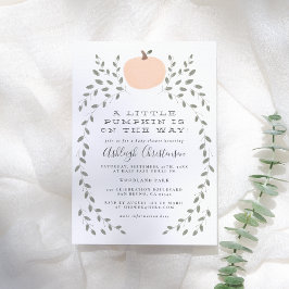 小さなかぼちゃかわいい手素朴引き赤ちゃんシャワー 招待状