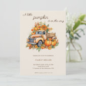 小さなかぼちゃかわいい秋赤ちゃんシャワー 招待状 (スタンド正面)