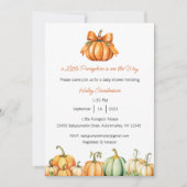 小さなかぼちゃがやってくる お知らせカード 赤ちゃん 招待状 (正面)