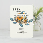 小さなかぼちゃがやってくる カラフルなベビーシャワーパーティー 招待状 (スタンド正面)