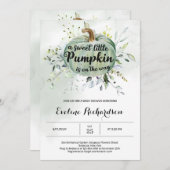 小さなかぼちゃがやってくる グリーン ベイビー 招待状 (正面/裏面)