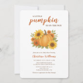 小さなかぼちゃがやってくる ピンクのベイビーシャワー 招待状 (正面)