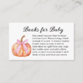 小さなかぼちゃがやってくる ピンクのリボン ベビーシャワー エンクロージャーカード (正面)