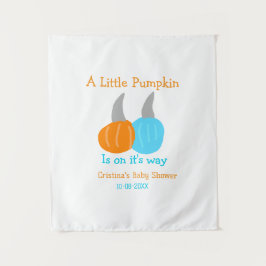 小さなかぼちゃがやってくる ベイビーシャワーのオレンジ タペストリー