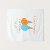 小さなかぼちゃがやってくる ベイビーシャワーのオレンジ タペストリー (正面(横))