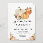 小さなかぼちゃがやってくる！ベビーシャワーのお知らせ 招待状 (正面/裏面)