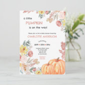 小さなかぼちゃがやってくる 女の子のベイビーシャワー 招待状 (スタンド正面)