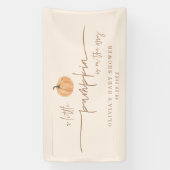 小さなかぼちゃがやってくる 秋のベイビーシャワーバナー 横断幕 (縦)