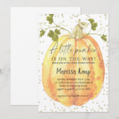 小さなかぼちゃがやってくる、秋のベイビーシャワー 招待状 (正面/裏面)