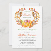 小さなかぼちゃがやってくる！秋のベイビーシャワー 招待状 (正面)