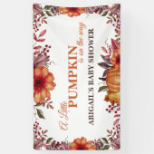 小さなかぼちゃがやってくる 秋の花のベイビーシャワーパーティー 横断幕 (縦)