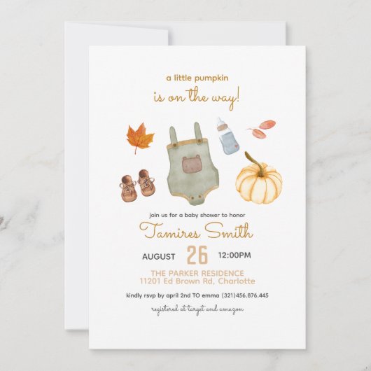 小さなかぼちゃがやって来る 招待状 (正面)