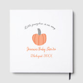 小さなかぼちゃがオレンジ色の灰色の赤ちゃんシャワーAに行く ゲストブック (裏面)