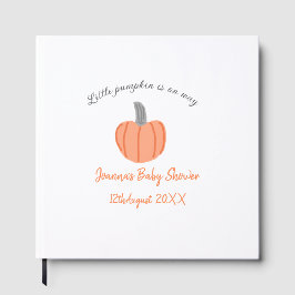 小さなかぼちゃがオレンジ色の灰色の赤ちゃんシャワーAに行く ゲストブック
