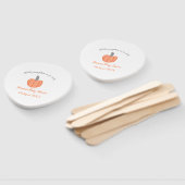 小さなかぼちゃがオレンジ色の灰色の赤ちゃんシャワーAに行く ハンドファン (組立なし)