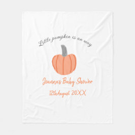 小さなかぼちゃがオレンジ色の灰色の赤ちゃんシャワーAに行く フリースブランケット