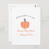 小さなかぼちゃがオレンジ色の灰色の赤ちゃんシャワーAに行く ポストカード (正面/裏面)