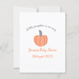 小さなかぼちゃがオレンジ色の灰色の赤ちゃんシャワーAに行く ポストカード
