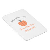 小さなかぼちゃがオレンジ色の灰色の赤ちゃんシャワーAに行く マグネット (右側)