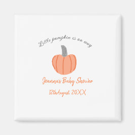 小さなかぼちゃがオレンジ色の灰色の赤ちゃんシャワーAに行く マグネット